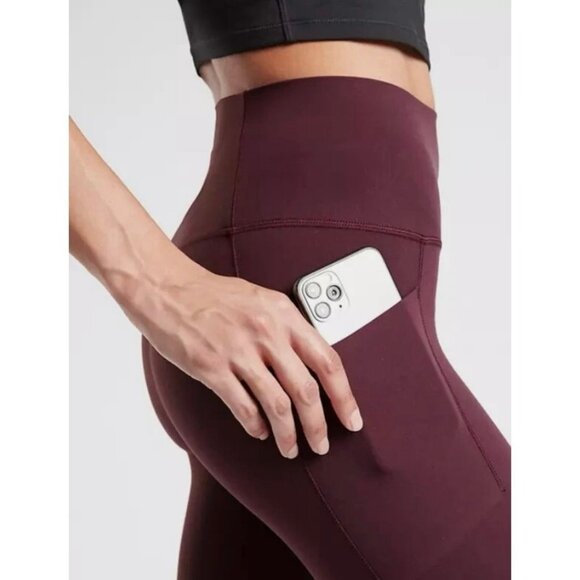 Athleta Salutation Stash Pocket II 7/8 Tight Leggings Burgundy Spiced Cabernet M - Picture 7 of 9